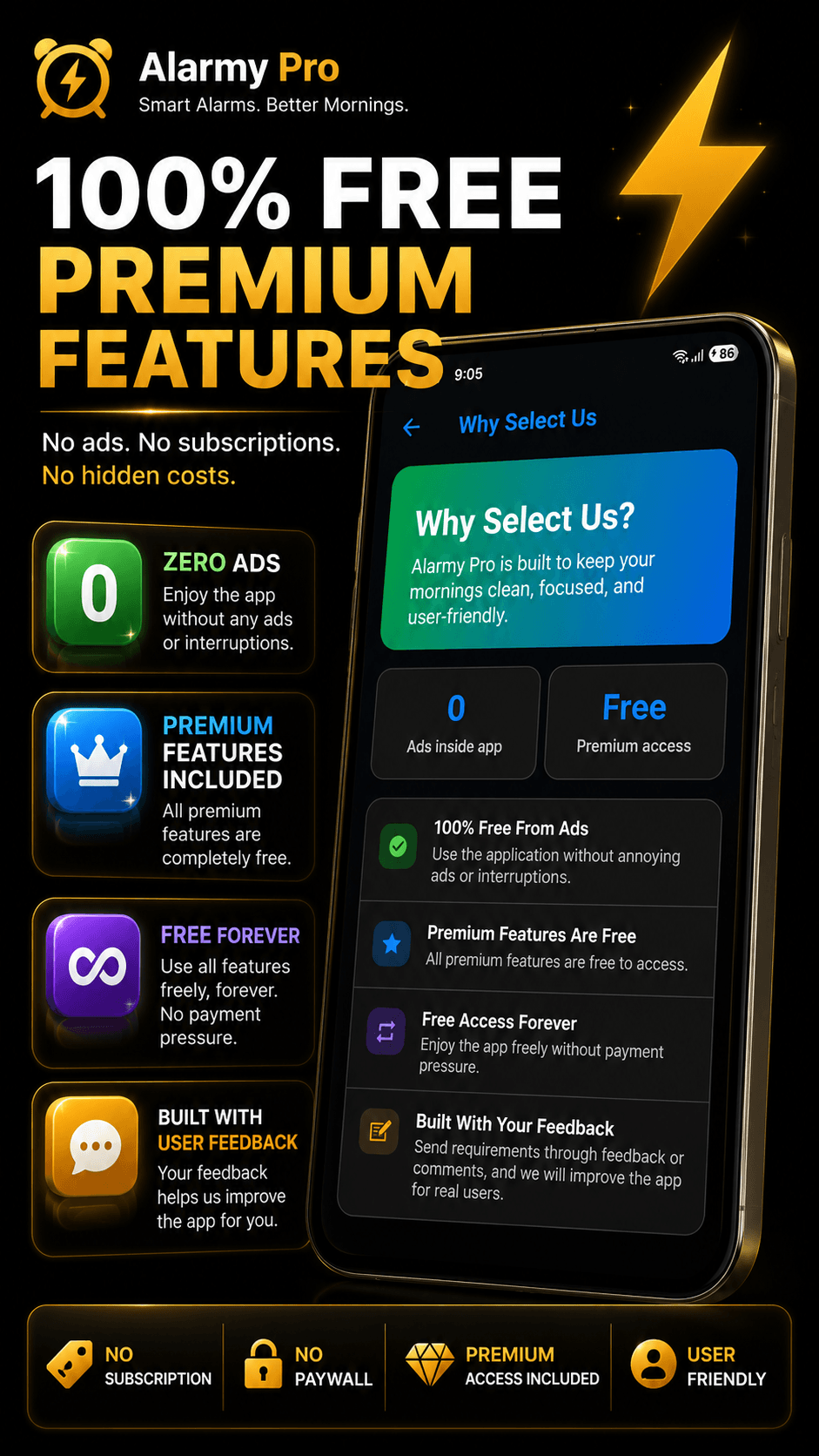 Alarmy Pro dark screenshot 3