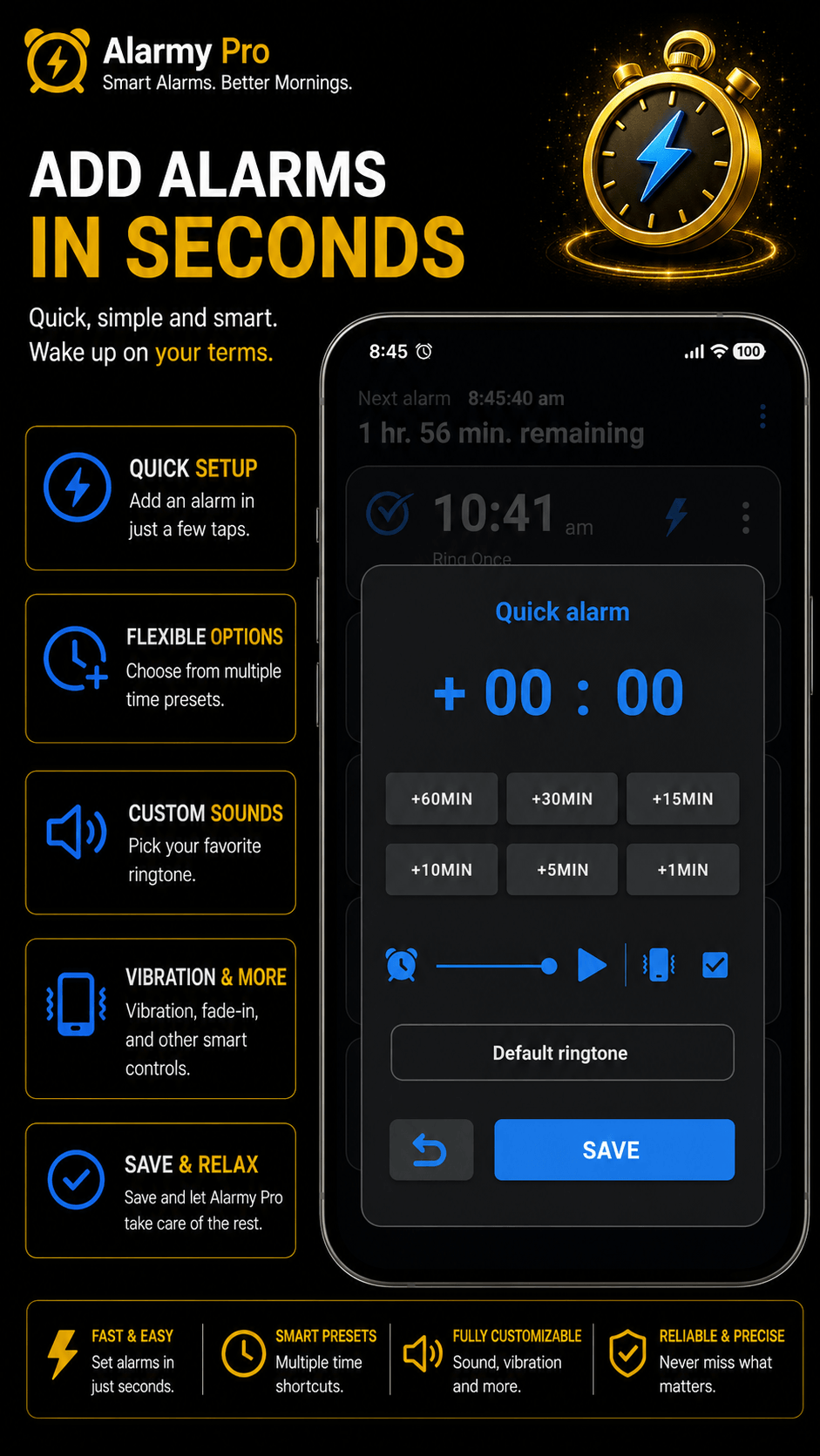 Alarmy Pro dark screenshot 6