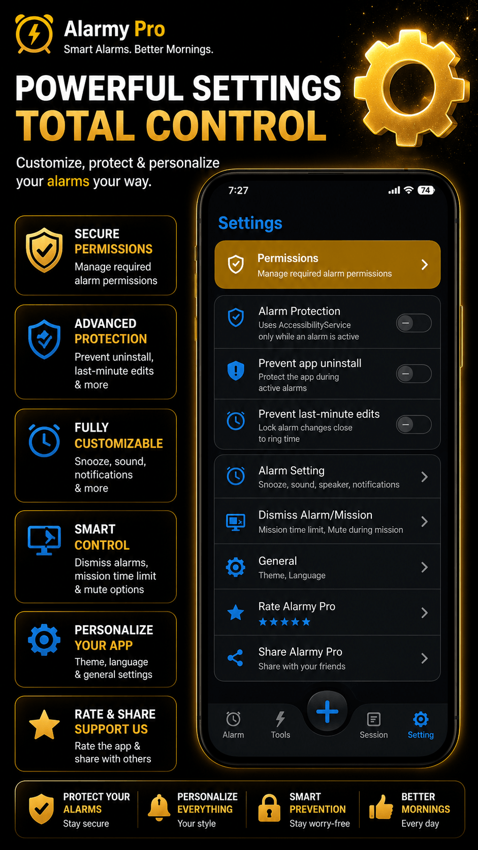Alarmy Pro dark screenshot 7